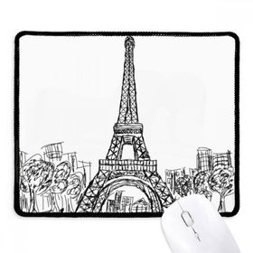 Dıythinker Siyah Eyfel Kulesi Kare Fransa Paris Kaymaz Fare Altlığı