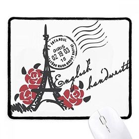 Dıythinker Siyah Eyfel Kulesi Roses Fransa Paris Damga Tarzı Kullanışlı Fare Altlığı Titanyum
