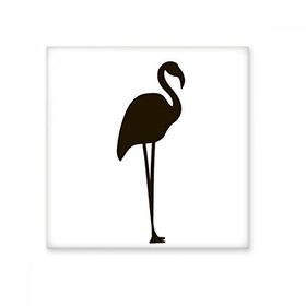 Dıythinker Siyah Flamingo Sevimli Hayvan Portrayal 15x15 cm Seramik Karo