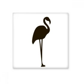 Dıythinker Siyah Flamingo Sevimli Hayvan Portrayal Seramik 10x10 cm Seramik Karo