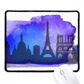 Dıythinker Siyah Fransa Paris Eyfel Kulesi Mavi Suluboya Kaymaz Fare Altlığı