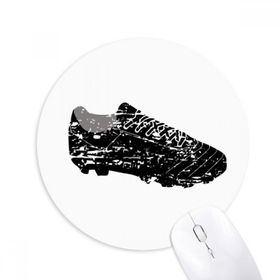 Dıythinker Siyah Futbol Ayakkabıları Desenli Futbol Baskılı Yuvarlak Kaymaz Kauçuk Mouse Pad