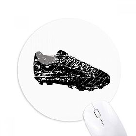 Dıythinker Siyah Futbol Ayakkabıları Desenli Futbol Baskılı Yuvarlak Kaymaz Kauçuk Mouse Pad