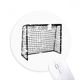 Dıythinker Siyah Futbol Kapı Ağ Desenli Baskılı Yuvarlak Kaymaz Kauçuk Mouse Pad