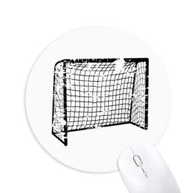 Dıythinker Siyah Futbol Kapı Ağ Desenli Baskılı Yuvarlak Kaymaz Kauçuk Mouse Pad