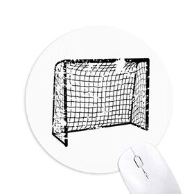 Dıythinker Siyah Futbol Kapı Ağ Desenli Baskılı Yuvarlak Kaymaz Kauçuk Mouse Pad
