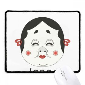 Dıythinker Siyah Geleneksel Japon Komik Kadın Maskesi Kaymaz Fare Altlığı