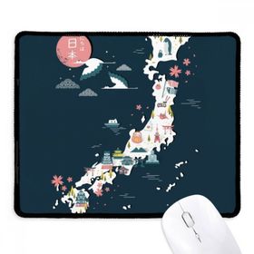 Dıythinker Siyah Geleneksel Japon Yerel Özel Haritası Kaymaz Fare Altlığı