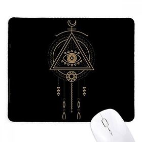 Dıythinker Siyah Geometri Uzaylı Üçgen Totem Desenli Kaymaz Fare Altlığı