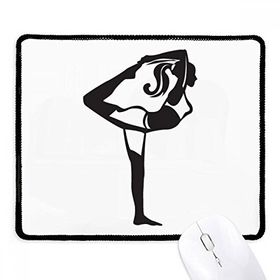 Dıythinker Siyah Germe Yoga Kız Silüeti Kaymaz Fare Altlığı
