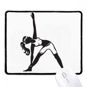 Dıythinker Siyah Germe Yoga Kız Silüeti Kaymaz Fare Altlığı