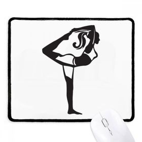 Dıythinker Siyah Germe Yoga Kız Silüeti Kaymaz Fare Altlığı