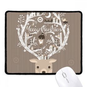 Dıythinker Siyah Geyik Baba Noel Evisi Kaymaz Fare Altlığı