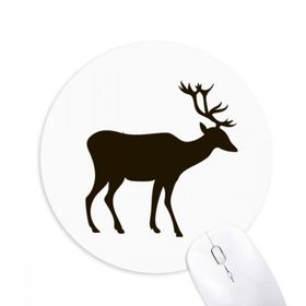 Dıythinker Siyah Geyik Sevimli Hayvan Portrayal Baskılı Yuvarlak Kaymaz Kauçuk Mouse Pad