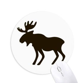Dıythinker Siyah Geyik Sevimli Hayvan Portrayal Baskılı Yuvarlak Kaymaz Kauçuk Mouse Pad