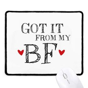 Dıythinker Siyah GF It From My BF Sevgililer Günü Kaymaz Fare Altlığı Kenarlı