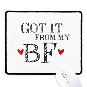 Dıythinker Siyah GF It From My BF Sevgililer Günü Kaymaz Fare Altlığı Kenarlı