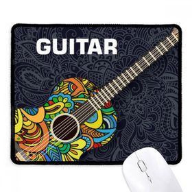 Dıythinker Siyah Gitar Müzik Enstrüman Desenli Tasarım Kaymaz Fare Altlığı