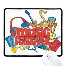 Dıythinker Siyah Gitar Müzik Festivali Enstrüman Deseni Kaymaz Fare Altlığı