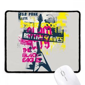 Dıythinker Siyah Gitar Pembe Sarı Müzik Enstrüman Deseni Kaymaz Fare Altlığı