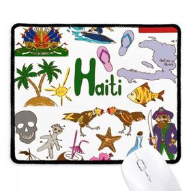 Dıythinker Siyah Haiti Landscap Hayvanlar Ulusal Bayrak Kaymaz Fare Altlığı