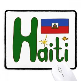 Dıythinker Siyah Haiti Ulusal Bayrak Kırmızı Mavi Desen Kaymaz Fare Altlığı