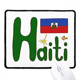 Dıythinker Siyah Haiti Ulusal Bayrak Kırmızı Mavi Desen Kaymaz Fare Altlığı