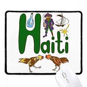 Dıythinker Siyah Haiti Ulusal Simge Simgesi Desenli Kaymaz Fare Altlığı