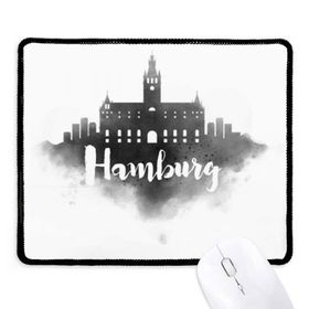 Dıythinker Siyah Hamburg Almanya Simgesi Mürekkep Şehir Painitng Kaymaz Fare Altlığı