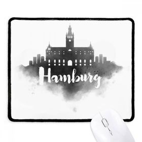 Dıythinker Siyah Hamburg Almanya Simgesi Mürekkep Şehir Painitng Kaymaz Fare Altlığı