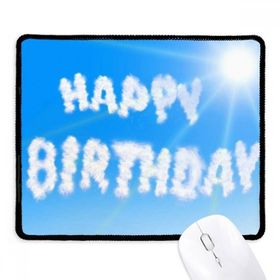 Dıythinker Siyah Happy Birthday Mavi Gökyüzü Bulutları Kaymaz Fare Altlığı