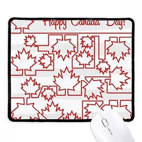 Dıythinker Siyah Happy Canada Day 4 Temmuz Akçaağaç Yaprağı Kaymaz Fare Altlığı