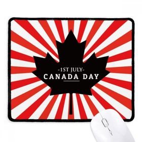 Dıythinker Siyah Happy Canada Day 4 Temmuz Siyah Akçaağaç Yaprağı Kaymaz Fare Altlığı