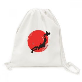 Dıythinker Siyah Harita Soyut Japonya Tuval İpli Sırt Çantası
