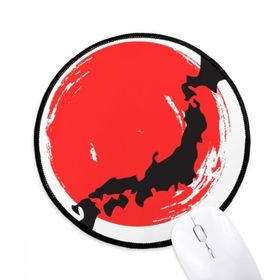 Dıythinker Siyah Harita Soyut Japonya Yuvarlak Kaymaz Mouse Pad