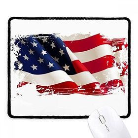 Dıythinker Siyah Hava Fırçalı Yıldızlar ve Çizgiler Amerika Bayrağı Kaymaz Fare Altlığı