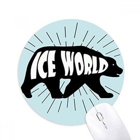 Dıythinker Siyah Hayvan Ayı Silüeti Doğal Baskılı Yuvarlak Kaymaz Kauçuk Mouse Pad