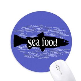 Dıythinker Siyah Hayvan Balık Silüeti Doğal Baskılı Yuvarlak Kaymaz Kauçuk Mouse Pad