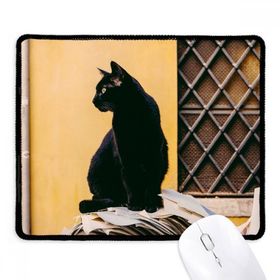 Dıythinker Siyah Hayvan Havalı Siyah Kedi Fotoğrafı Kaymaz Fare Altlığı