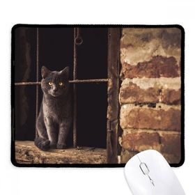 Dıythinker Siyah Hayvan Köşe Kedi Fotoğraf Resim Kaymaz Fare Altlığı