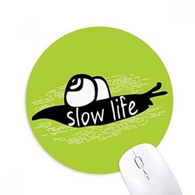 Dıythinker Siyah Hayvan Salyangoz Silüeti Doğal Baskılı Yuvarlak Kaymaz Kauçuk Mouse Pad