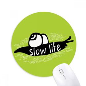 Dıythinker Siyah Hayvan Salyangoz Silüeti Doğal Baskılı Yuvarlak Kaymaz Kauçuk Mouse Pad