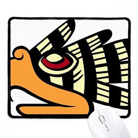 Dıythinker Siyah Hint Soyut Sanat Çizim Kartal Kafası Kaymaz Fare Altlığı