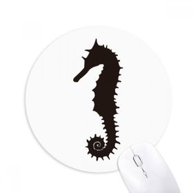 Dıythinker Siyah Hippocampus Deniz Yaşamı Desenli Baskılı Yuvarlak Kaymaz Kauçuk Mouse Pad