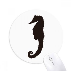 Dıythinker Siyah Hippocampus Deniz Yaşamı Desenli Baskılı Yuvarlak Kaymaz Kauçuk Mouse Pad
