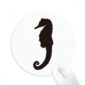 Dıythinker Siyah Hippocampus Deniz Yaşamı Desenli Baskılı Yuvarlak Kaymaz Kauçuk Mouse Pad