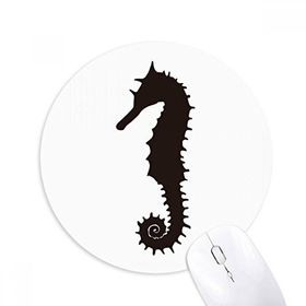 Dıythinker Siyah Hippocampus Deniz Yaşamı Desenli Baskılı Yuvarlak Kaymaz Kauçuk Mouse Pad