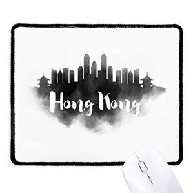 Dıythinker Siyah Hongkong Çin Simgesi Mürekkep Şehir Boyama Kaymaz Fare Altlığı