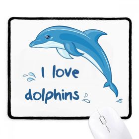 Dıythinker Siyah I Love Dolphins Illustrate Kaymaz Fare Altlığı