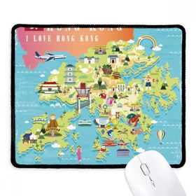 Dıythinker Siyah I Love Hong Kong Haritası Çin Konumu Kaymaz Fare Altlığı